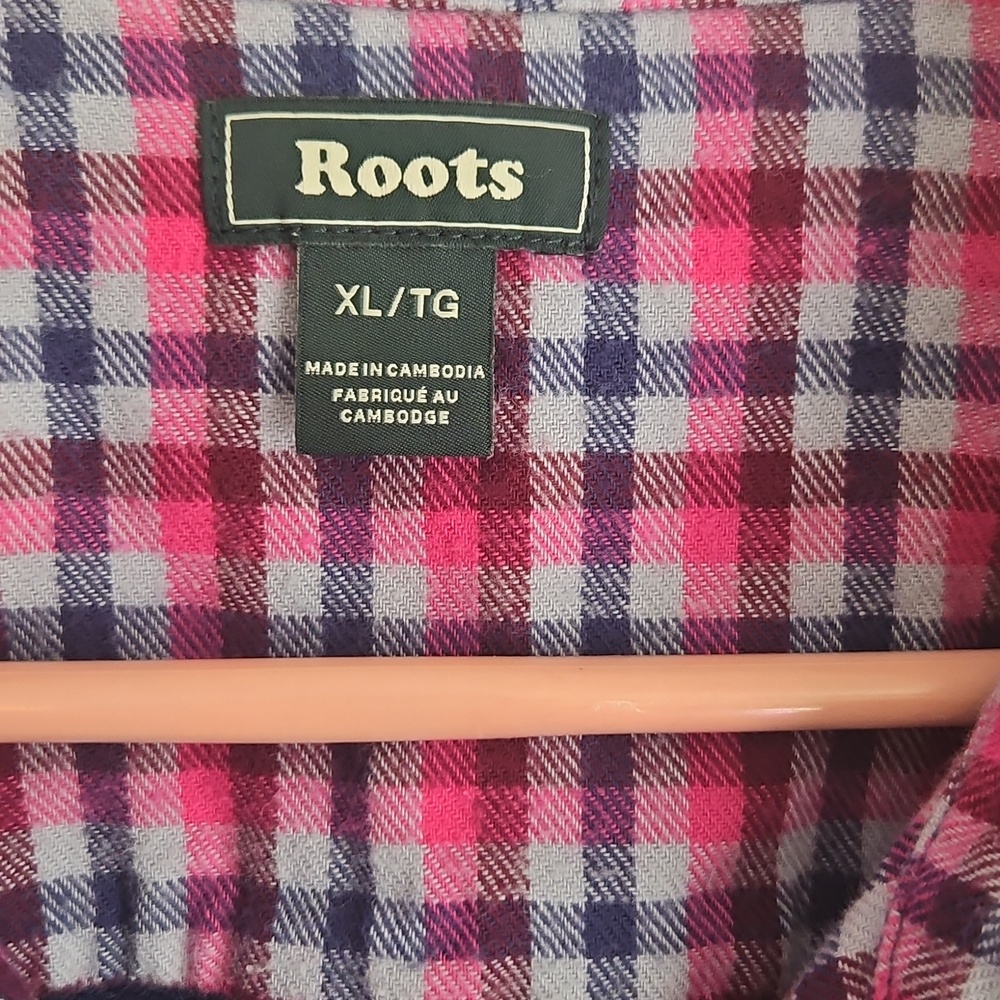 Navy and Pink Plaid Long-Sleeve Button Up Shirt - Picture 5 of 11